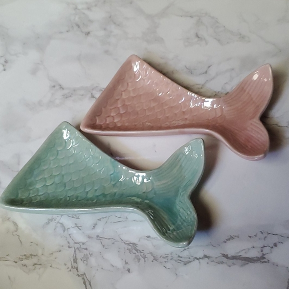 Other - Mermaid tail pink green jewelry trinket tray dish